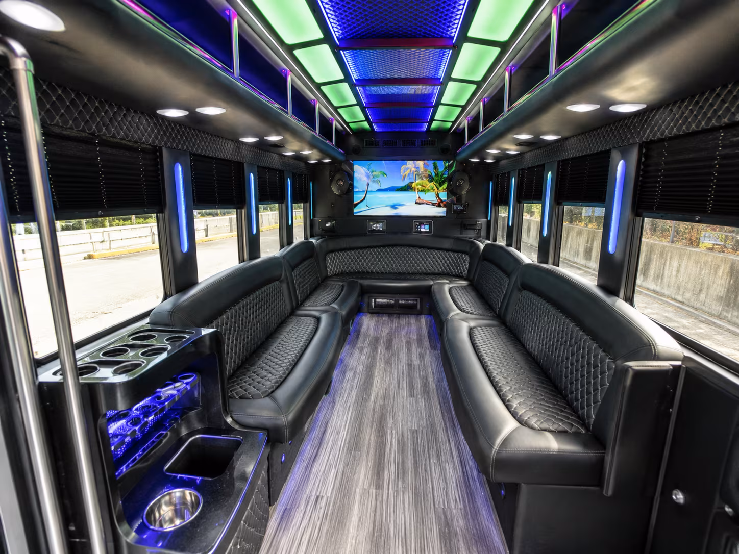 lake havasu city 18 passenger party bus inside