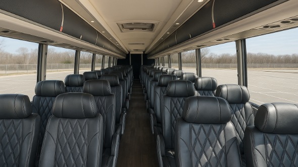 Interior of Charter Bus Company Goodyear's 50 Passenger Charter Bus in Goodyear