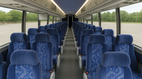 Interior of Charter Bus Company Apple Valley's 55 Passenger Charter Bus in Apple Valley