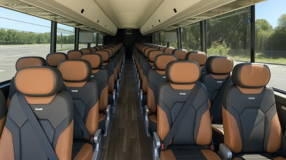 Interior of Charter Bus Company Lake Havasu City's 56 Passenger Charter Bus in Lake Havasu City
