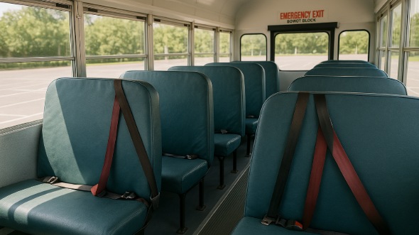 Interior of Charter Bus Company Las Vegas's School Bus in Las Vegas